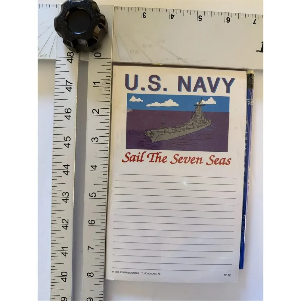 US Navy Note Pad Pencil Sail the Seven Seas Boot Camp Graduation Work Gift